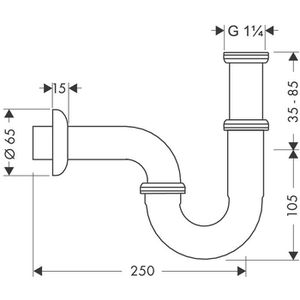 Produktbild für Siphon hansgrohe Röhrensiphon Standard Waschbecken