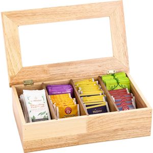 Teebox APS 11575, für Teebeutel, natur, aus Holz