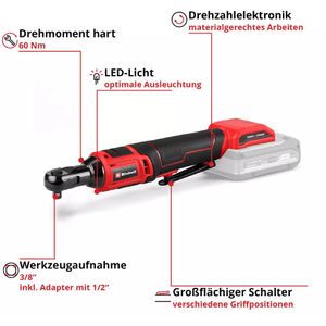Produktbild für Ratschenschrauber Einhell TE-RW 18/60 Li-Solo, Akku