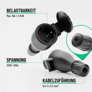 Produktbild für Schutzkontakt-Kupplung Greate 501401, schwarz