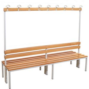 Umkleidebank SZ-Metall 59203, Sitzfläche Holz, 200 cm