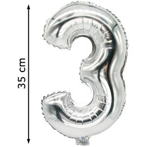 Produktbild für Luftballons Papstar 86833 Zahlenballon 3, silber