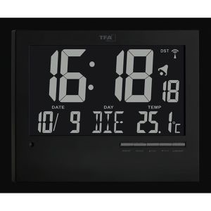 Produktbild für Wanduhr TFA 60.4508, Kunststoff, beleuchtet, digital, Funkuhr