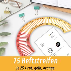 Produktbild für Heftstreifen perfect-line 34 x 150mm, farbig sortiert