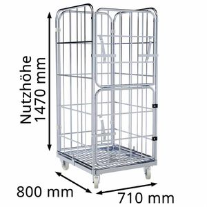 Produktbild für Rollbehälter HMH Klapptür, Nutzhöhe 1470mm
