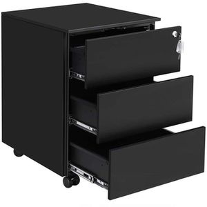 Produktbild für Rollcontainer Songmics OFC63BK, aus Metall, schwarz
