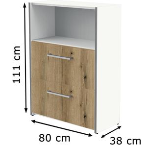 Produktbild für Kombischrank Kerkmann Move, asteiche / weiß