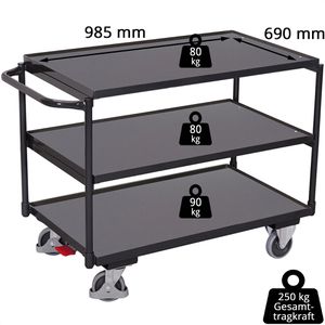 Produktbild für Tischwagen VARIOfit sw-700.661/AG, Metall &amp; Holz