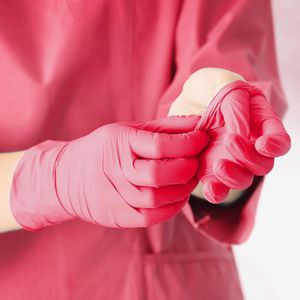 Produktbild für Einmalhandschuhe Franz-Mensch Safe Light, rot, 100 Stück