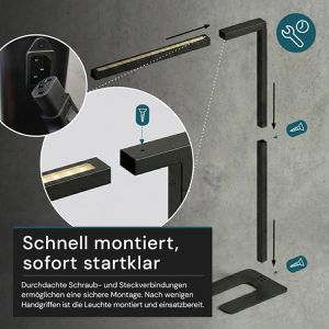 Produktbild für Stehlampe Luxula LX700136, LED, schwarz, 194 cm