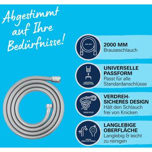 Produktbild für Duschschlauch GROHE Vitalioflex Trend 22113000, verchromt