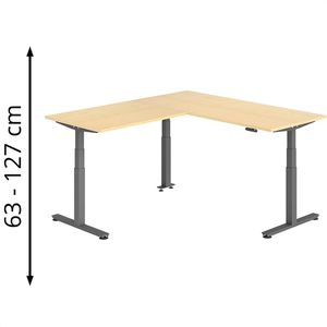 Schreibtisch Hammerbacher XDSMW, ahorn / graphit