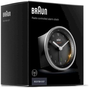 Produktbild für Wecker Braun BC07SB DCF schwarz, silber, analog