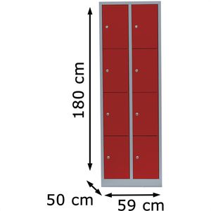 Produktbild für Schließfachschrank ClassiX X-520424, rot