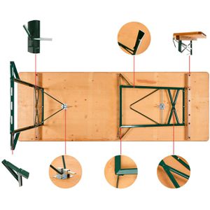 Produktbild für Bierzeltgarnitur RUKU1952 SW10061.1, Kiefer / grün