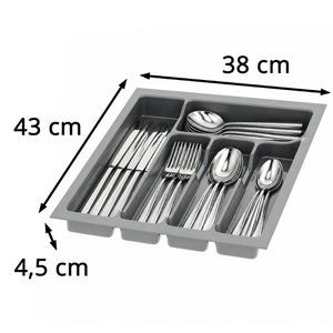 Produktbild für Besteckkasten Sossai Divio, anthrazit, aus Kunststoff