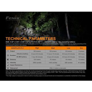 Produktbild für Taschenlampe Fenix E20 V2.0, LED, mit Batterie