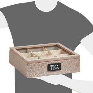 Produktbild für Teebox Zeller 15115, für Teebeutel, braun, aus Holz