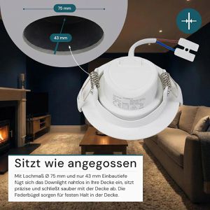 Produktbild für LED-Einbaustrahler Luxula LX300125, warmweiß