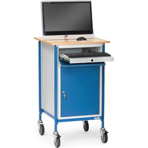 Produktbild für Computerschrank Fetra 5839, lichtgrau / blau