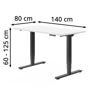Produktbild für Schreibtisch FlexiSpot E5B, weiß / schwarz