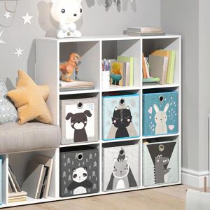 Produktbild für Bücherregal Vicco Nove, weiß, mit 6 Faltboxen