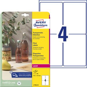 Folienetiketten Zweckform L7786-25, transparent