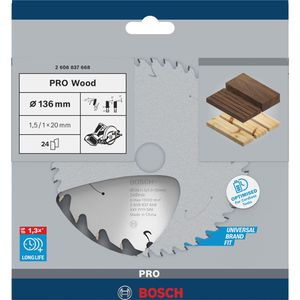 Produktbild für Kreissägeblatt Bosch PRO Wood, 2608837668