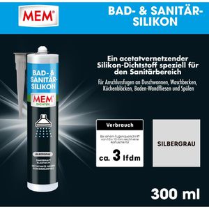 Produktbild für Silikon MEM Bad- &amp; Sanitär, silbergrau