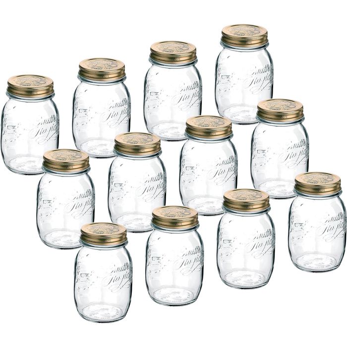 Bormioli-Rocco Einmachglas Quattro Stagioni, mit Schraubdeckel, 500 ml, zum Einkochen, luftdicht, Twist-Off, 12 Stück – Böttcher AG