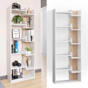 Produktbild für Bücherregal Vicco Fico, weiß / sonoma eiche