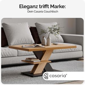 Produktbild für Couchtisch CASARIA Detroit, aus Holz, braun / grau