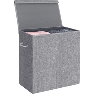 Produktbild für Wäschekorb Songmics LCB02G, grau, mit Deckel