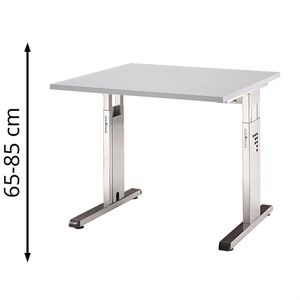 Produktbild für Schreibtisch Hammerbacher O-Serie, lichtgrau / silber