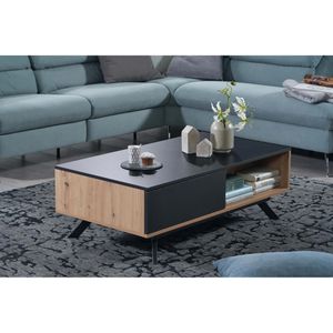Produktbild für Couchtisch Wohnling WL6.659, aus Holz, schwarz / eiche