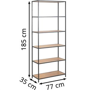 Produktbild für Bücherregal AC-Design Seaford, schwarz / wildeiche