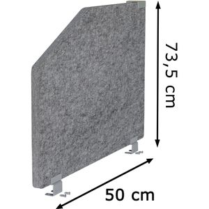 Produktbild für Tischtrennwand Hammerbacher Basic, grau, 2er Set