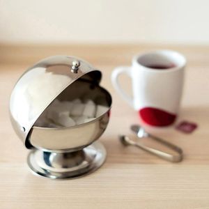 Produktbild für Zuckerdose Relaxdays 10019111 Zuckerkugel, silber