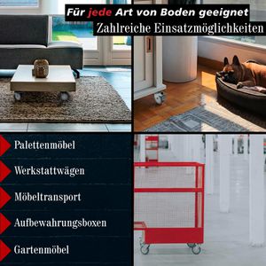Produktbild für Möbelrolle PRIOstahl mit Rückenloch, 4-teilig