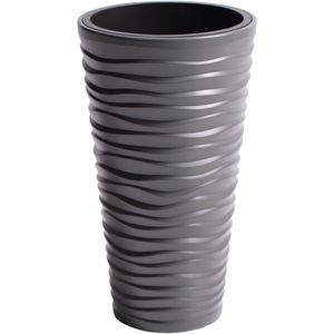 Übertopf Prosperplast Sand Slim, steingrau, Ø 35 x 62 cm