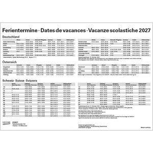 Produktbild für Tafelkalender Korsch 259827, mit Ferienübersicht