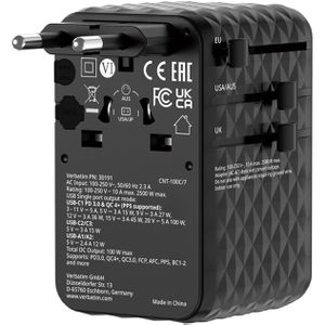 Produktbild für Reiseadapter Verbatim Charge n Travel, GaN III, 100W