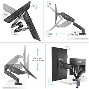 Produktbild für Monitorhalterung Onkron G160-B, VESA 75x75 &amp; 100x100 mm