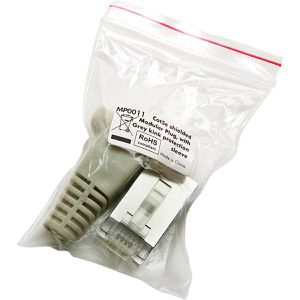 Produktbild für Modularstecker LogiLink MP0011, graue Tülle, Cat.5e, RJ45