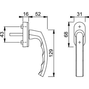 Produktbild für Fenstergriff Hoppe-AG Luxembourg 10761639 Secustik