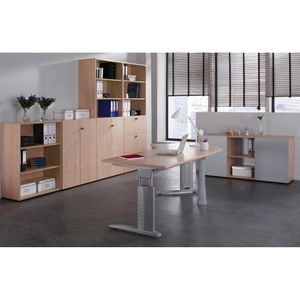 Produktbild für Schreibtisch Hammerbacher U-Serie, nussbaum / silber