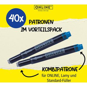 Produktbild für Füllerpatronen Online 70049 Kombipatrone, blau