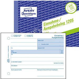 Produktbild für Einnahme-/Ausgabebeleg Zweckform 1205, A6 quer