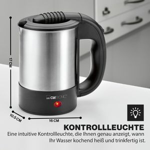 Produktbild für Wasserkocher Clatronic WKR3624 Reisekocher, silber