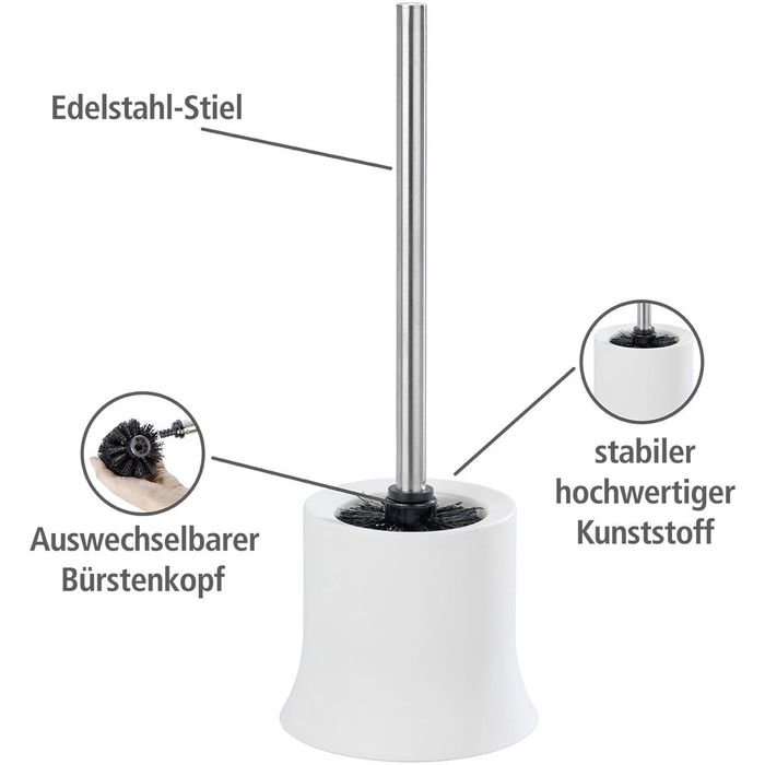 Wenko WCBürste Basic 18751100, mit Halter, Kunststoff / Edelstahl